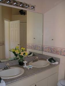 Master bathroom double sinks