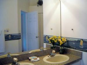 Master bathroom double sinks